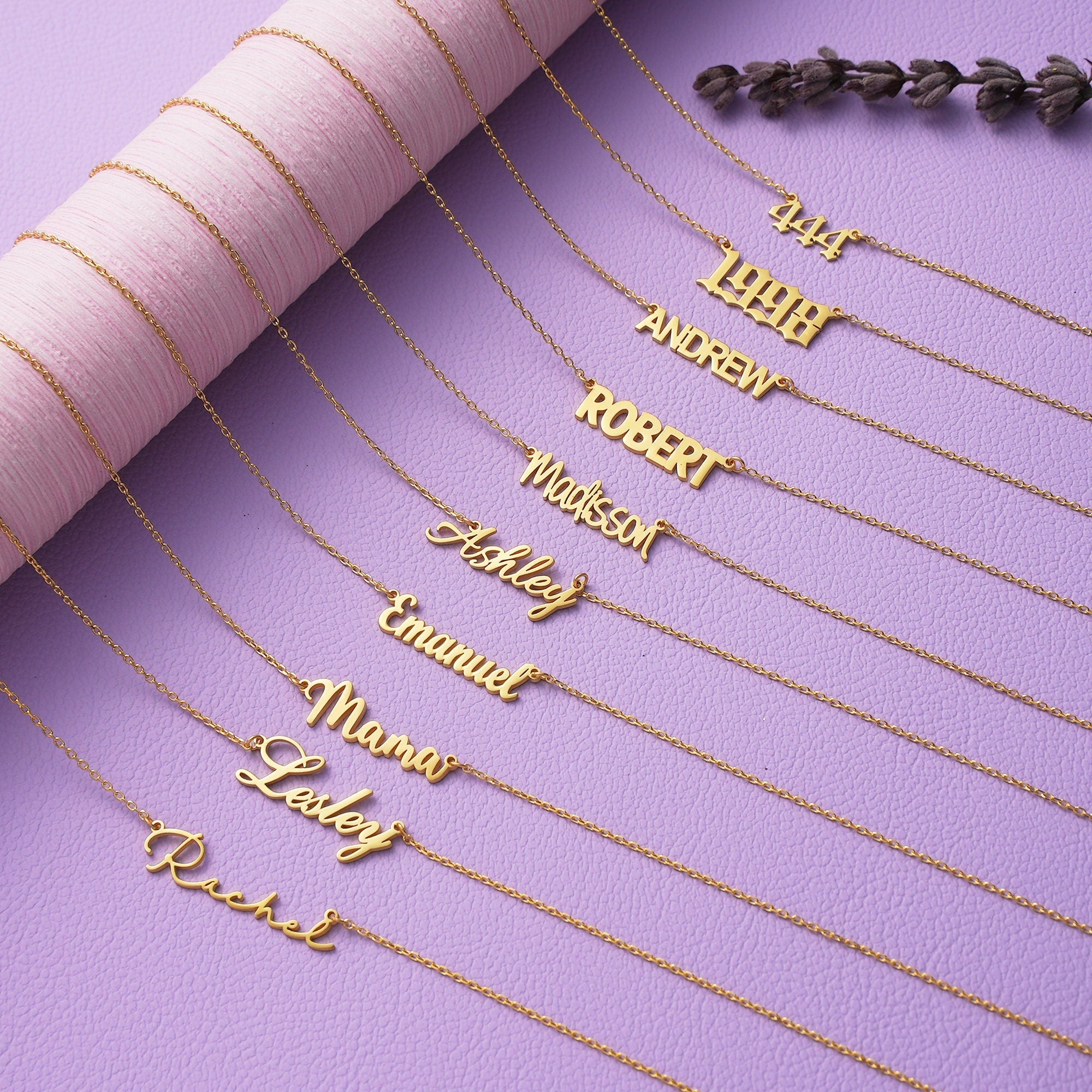 Gold Name Necklace, Personalized Silver Name Necklace, Nameplate Necklace, 14k Solid Gold Name Jewelry, Mama Necklace, AU20