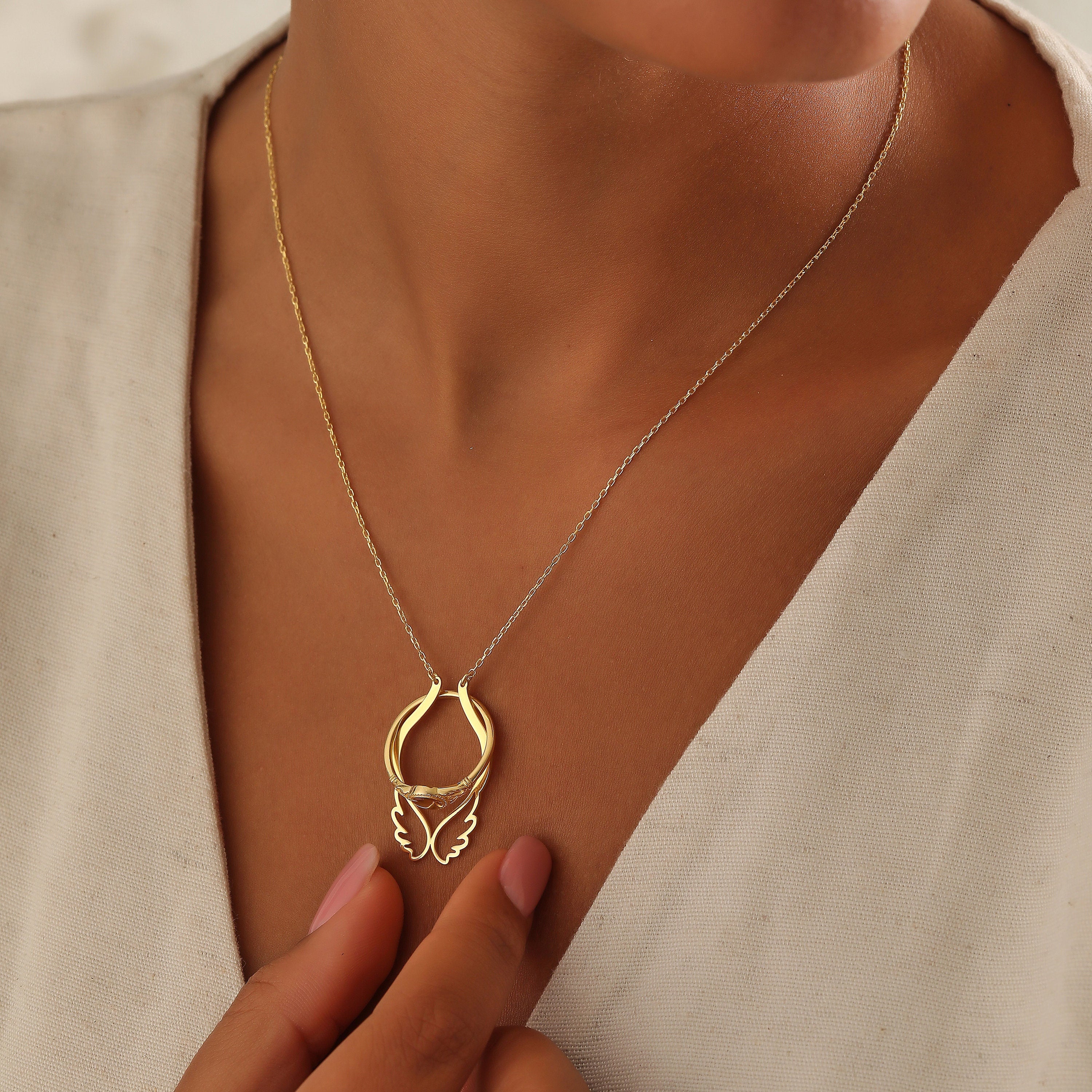 Ring holder necklace, Ring keeper, Ring holder for nurses, doctor & chefs gift, Memorial gift, Remembrance gifts, Loss of husband gift, AU66
